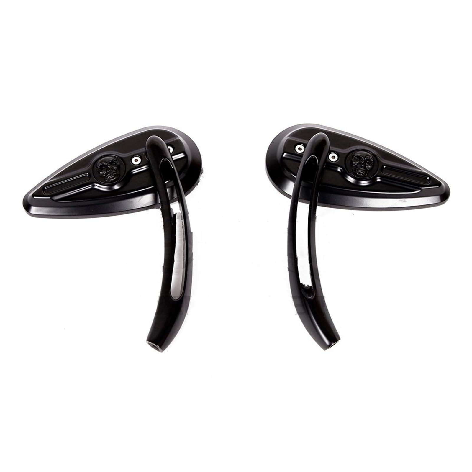 Motorrad Rückspiegel Spiegel Motorrad Schädel Teardrop Rearview Außenspiegel Für Sportster 1200 883 Rückspiegel Zubehör Lenkerendenspiegel(Black) von LinQianBhD