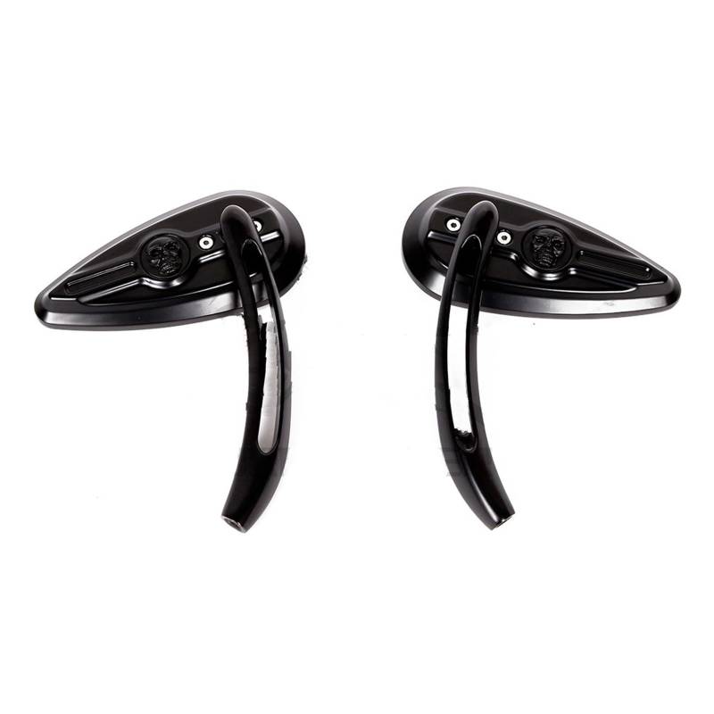 Motorrad Rückspiegel Spiegel Motorrad Schädel Teardrop Rearview Außenspiegel Für Sportster 1200 883 Rückspiegel Zubehör Lenkerendenspiegel(Black) von LinQianBhD