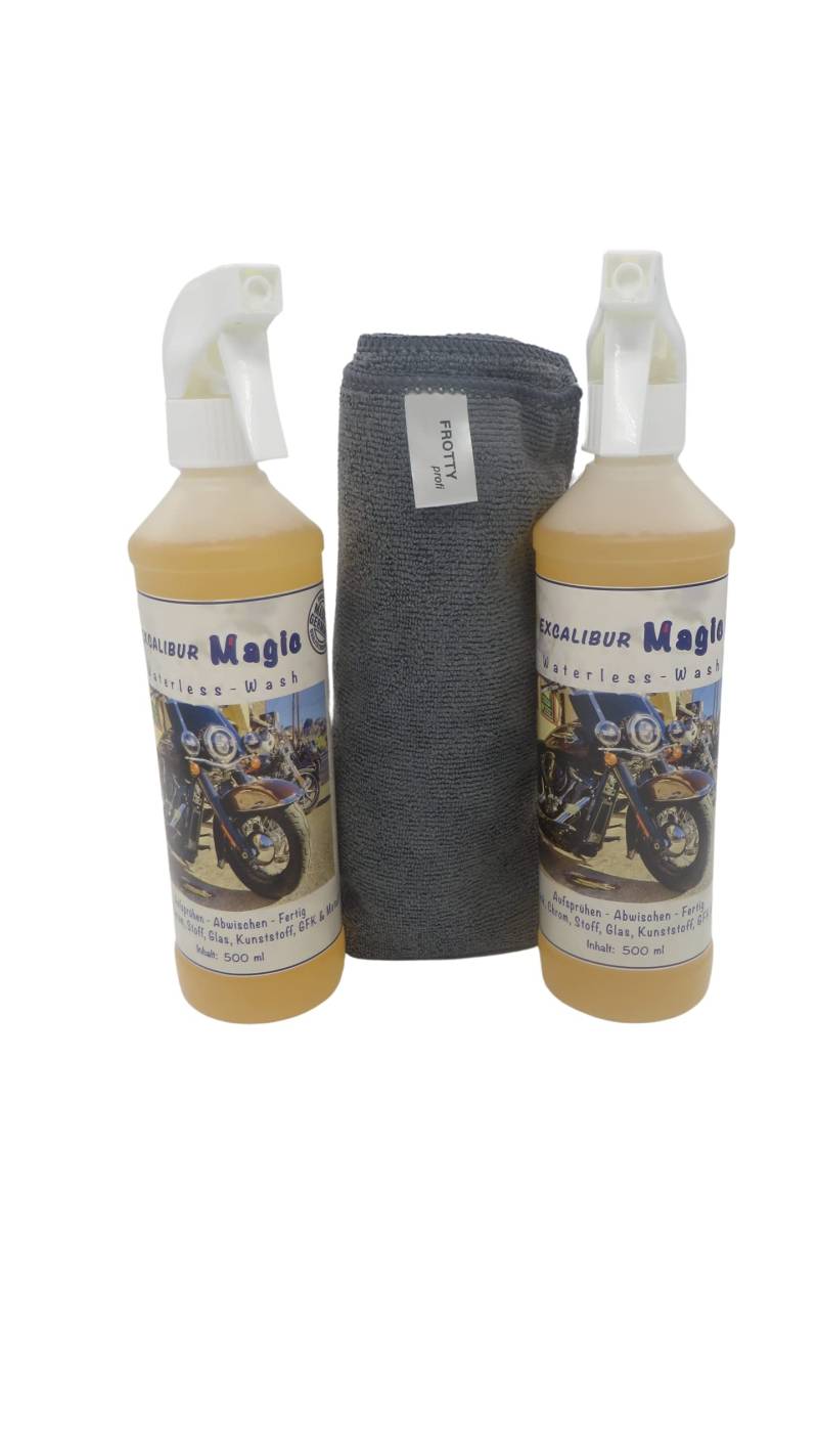 OGM Excalibur Magic Universalreiniger Set 2 x 500 ml u. gratis Reinigungstuch Felgen Caravan Lack ohne Wasser Felgenreiniger von Lindkind