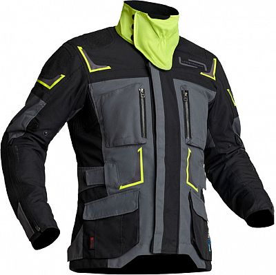 Lindstrands Myrvik, Textiljacke wasserdicht - Grau/Schwarz/Neon-Gelb - 46 von Lindstrands