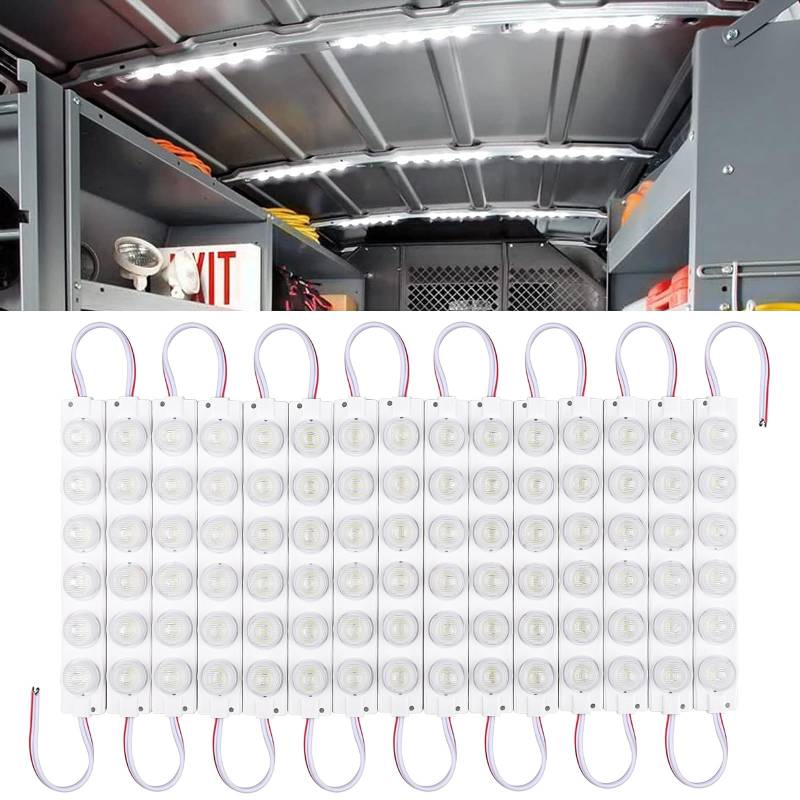 Linkstyle 12V 90 LEDs Van Innenbeleuchtung Auto LED Deckenleuchten Kit, superhelle Decken-Arbeitslicht Kuppellampe für Van Wohnmobil Anhänger Boot Camper Truck Caravan Transit Bus (15 Module, Weiß) von Linkstyle