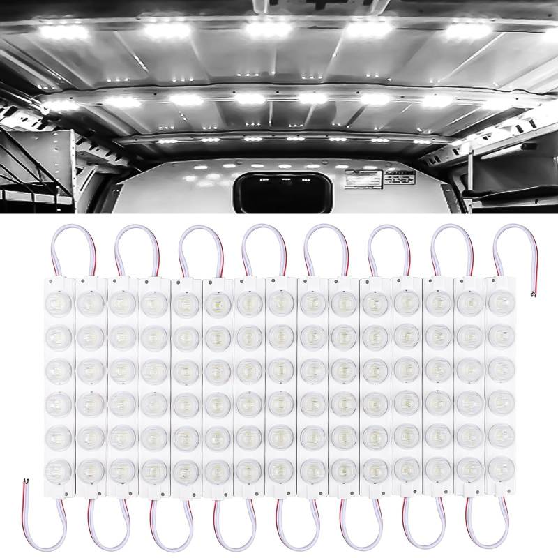 Linkstyle 12V 90 LEDs Van Innenbeleuchtung, Superhelle Deckenlampe, für Van RV Trailer Boot Bus (15 Module, Weiß) von Linkstyle
