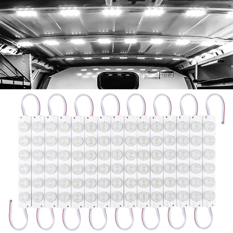 Linkstyle 12V 90 LEDs Van Innenbeleuchtung Auto LED Deckenleuchten Kit, superhelle Decken-Arbeitslicht Kuppellampe für Van Wohnmobil Anhänger Boot Camper Truck Caravan Transit Bus (15 Module, Weiß) von Linkstyle