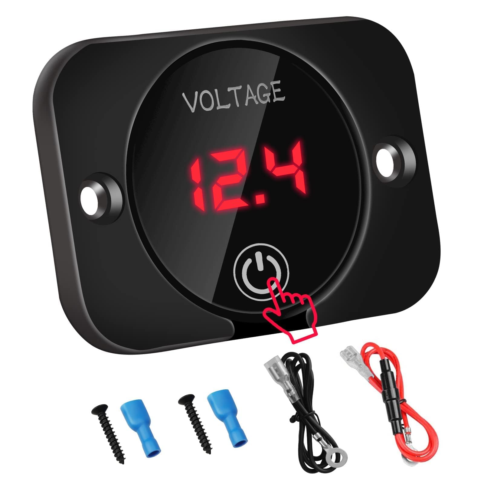 DC 12V 24V LED Digital Voltmeter Wasserdichtes Spannungsmessgerät Batterietester mit Rotlicht Digitalbildschirm Touch Display Panel für Auto Boot Marinefahrzeug Motorrad LKW Wohnmobil ATV UTV von Linkstyle