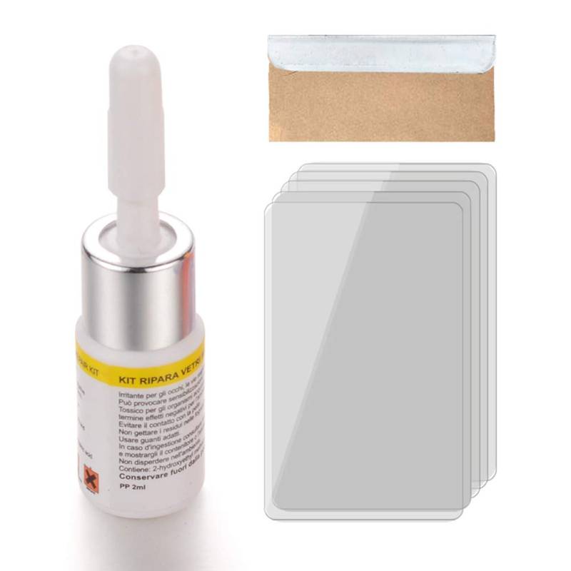 Lintat Windschutzscheibe Reparaturmittel, Auto Glas Reparatur Harz Werkzeuge Set Windschutzscheibe Riss Chip Kratzer, 1 Satz, Weiß von Lintat