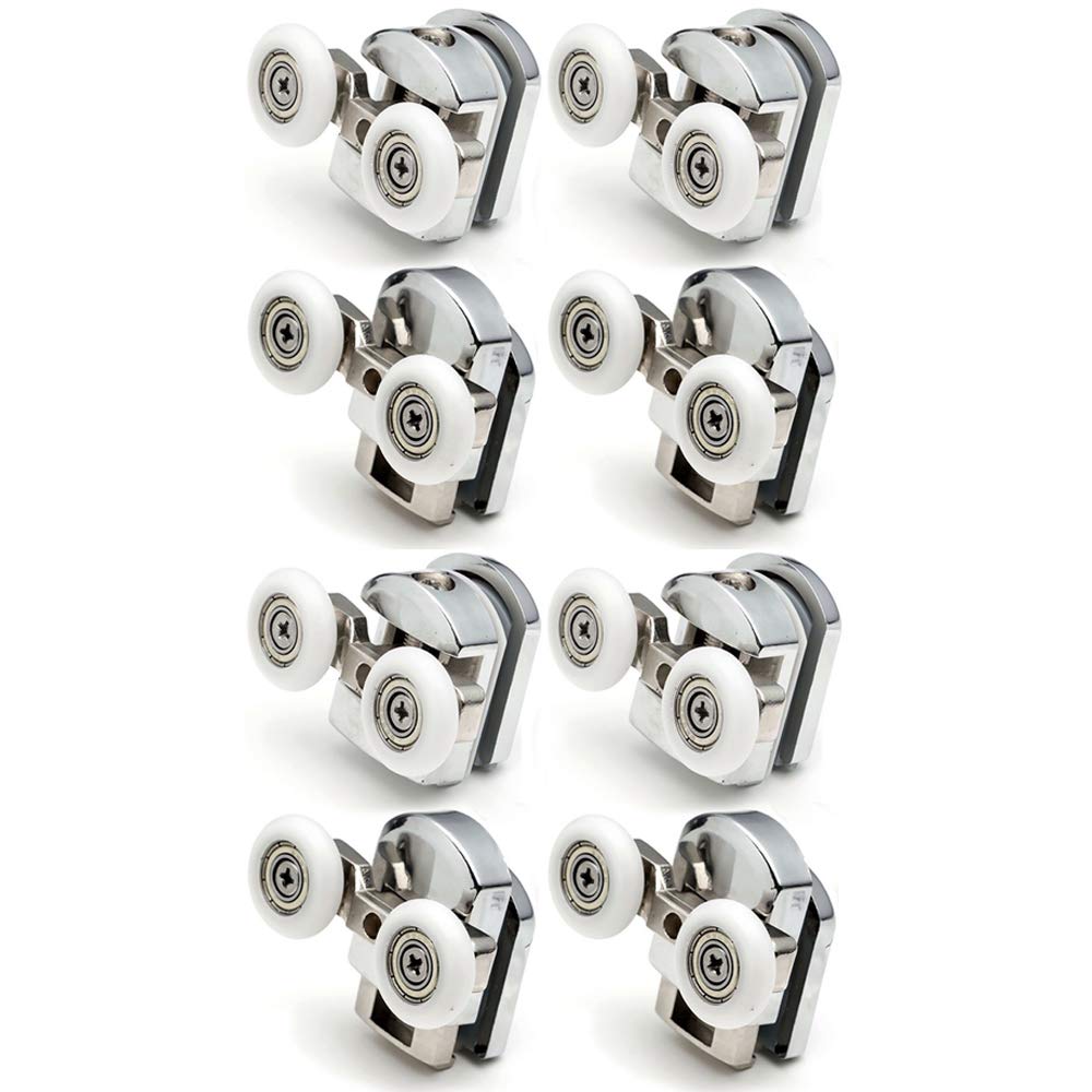 Ersatzrollen für Duschkabinen (auch für Glas geeignet), Chrom, 4 x unten, 4 x oben, 4-6 mm. von Linwnil