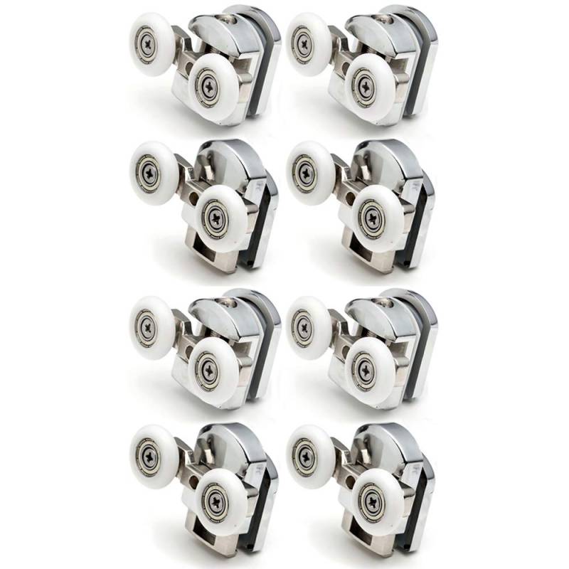 Ersatzrollen für Duschkabinen (auch für Glas geeignet), Chrom, 4 x unten, 4 x oben, 4-6 mm. von Linwnil