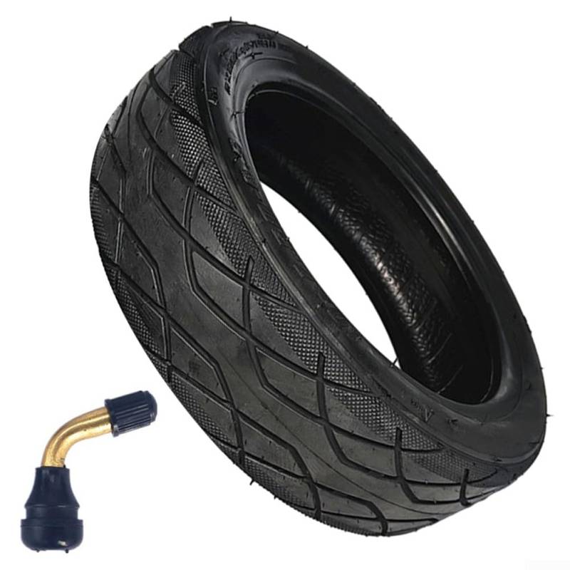 Lioaeust Scooterreifen, 10 Zoll Tubeless Reifen für Max G30 60/70-6.5, Elektroroller-Zubehör (Reifen+gebogene Düse) von Lioaeust