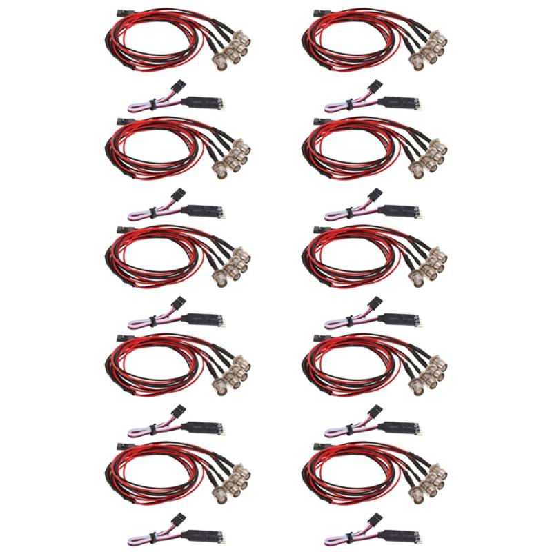 Lioggyet 10X 4 LED Licht Kit 2 2 Rot mit 3CH Lampenbedien Feld für 1/10 1/8 TRX4 Axial SCX10 D90 RC Auto von Lioggyet
