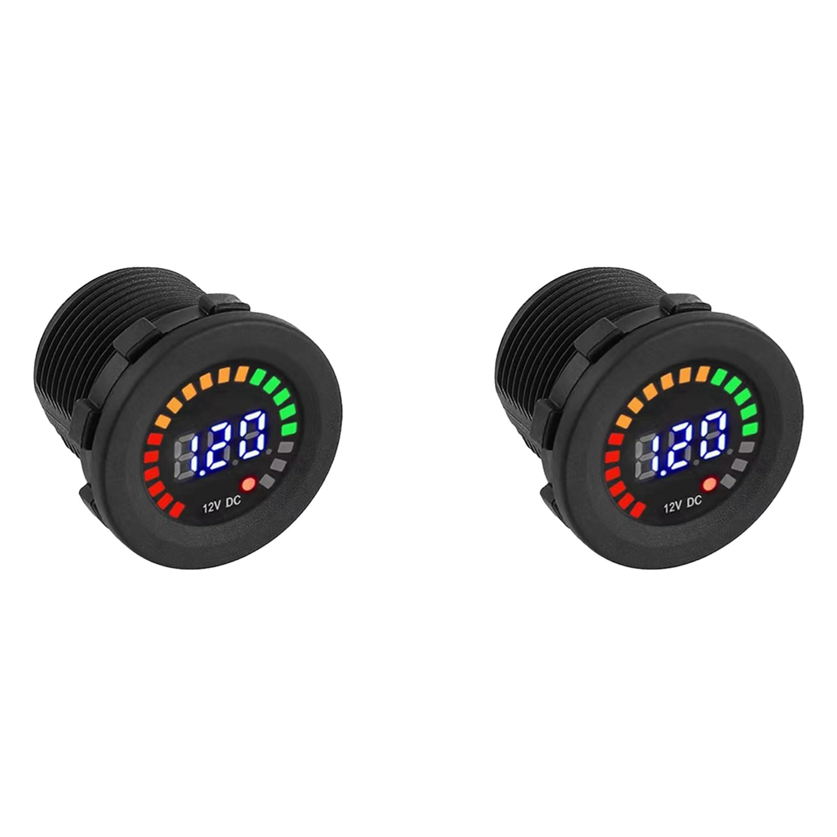 Lioggyet 2X DC 12V Universal Auto Motorrad Boot LED Digital Voltmeter Panel Volt Meter Monitor Gauge Display von Lioggyet