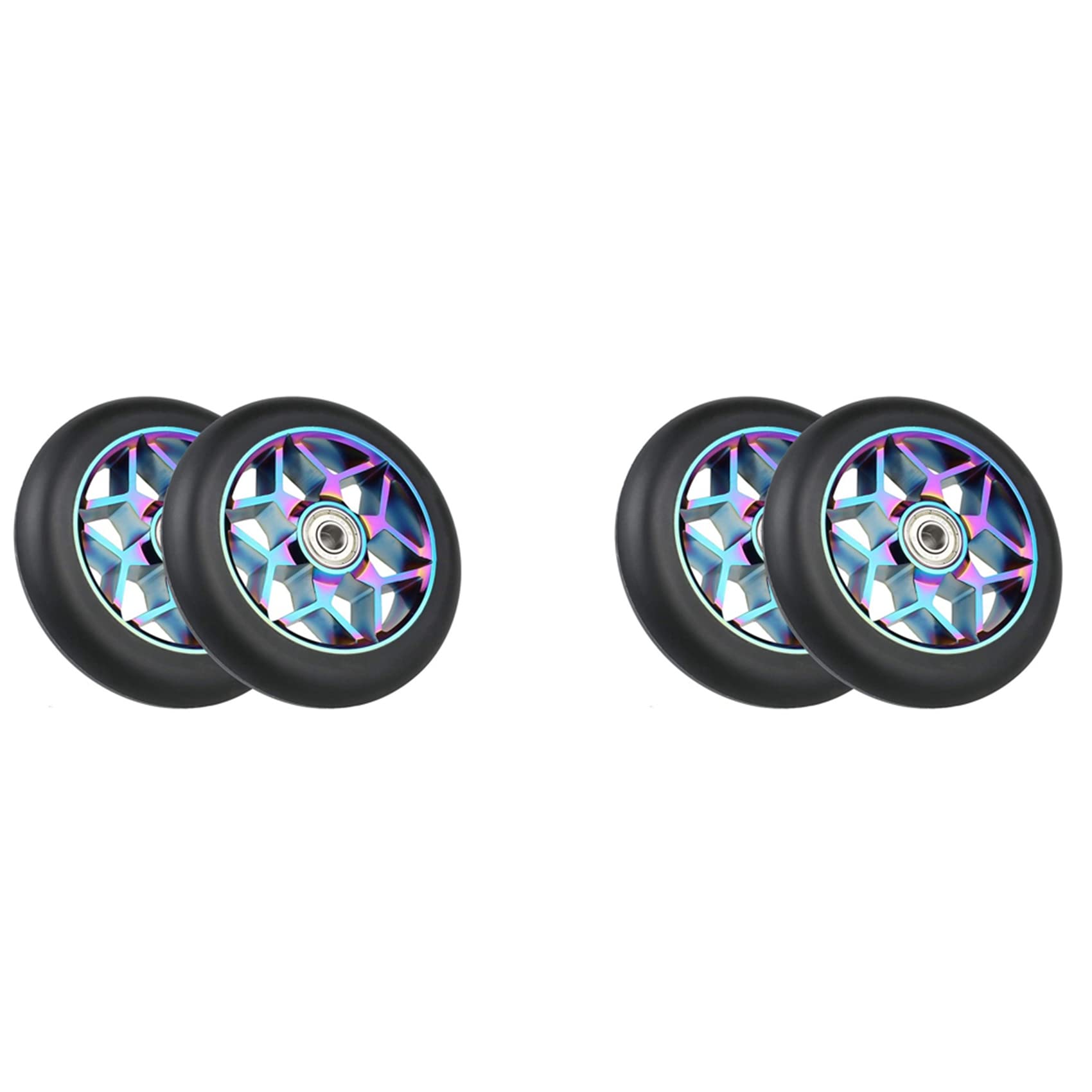 Lioggyet 4 Stück Roller Zubehör 110mm Roller Pu Dicke Stunt Auto mit Lagern (Schwarz) von Lioggyet