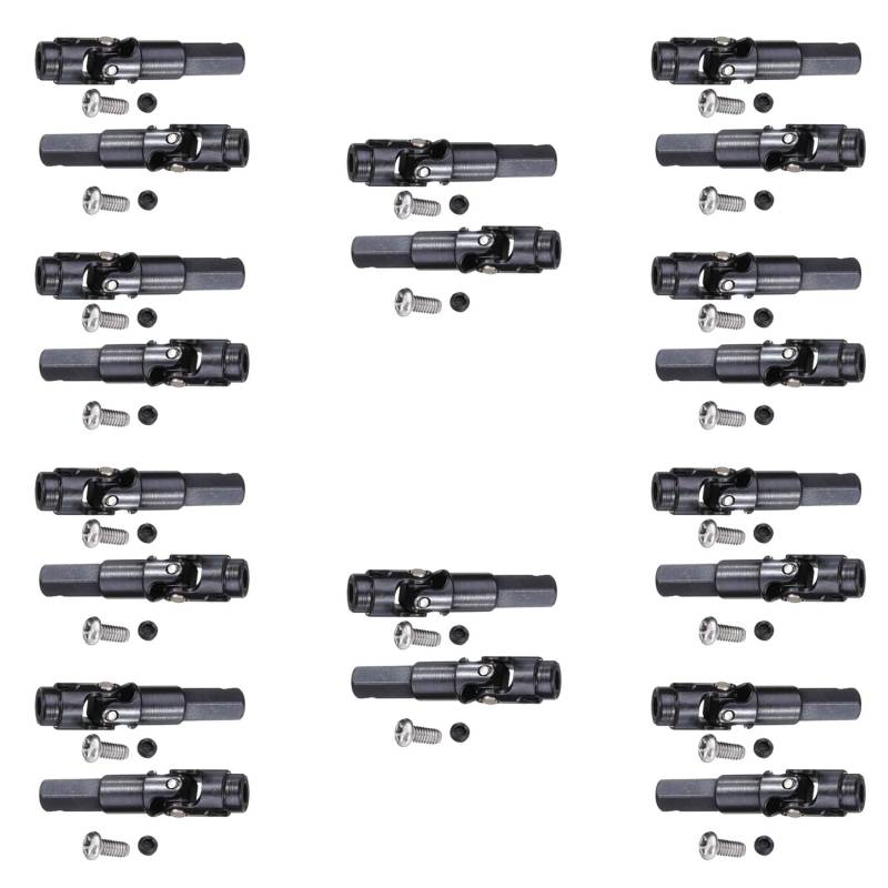 Lioggyet 40 Stück Metall Universalantriebswelle für C14 C24 C34 C44 B14 B16 B24 B36 1/16 RC Autoteile von Lioggyet