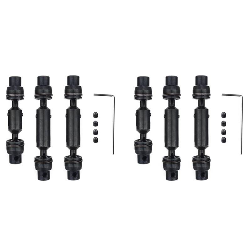 Lioggyet 6 Stücke Metall Antriebswelle CVD für B16 B36 Q60 Q63 Q64 MN77 FY004 6WD 1/16 RC Auto Upgrade Teile,2 von Lioggyet