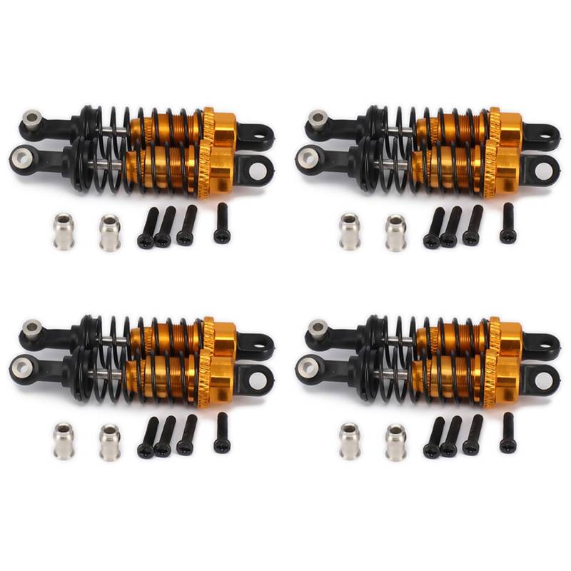 Lioggyet 8 StüCke ÖL Einstellbare 65Mm StoßDäMpfer DäMpfer für Rc Auto 1/18 A959 A969 A979 K929, Gelb von Lioggyet