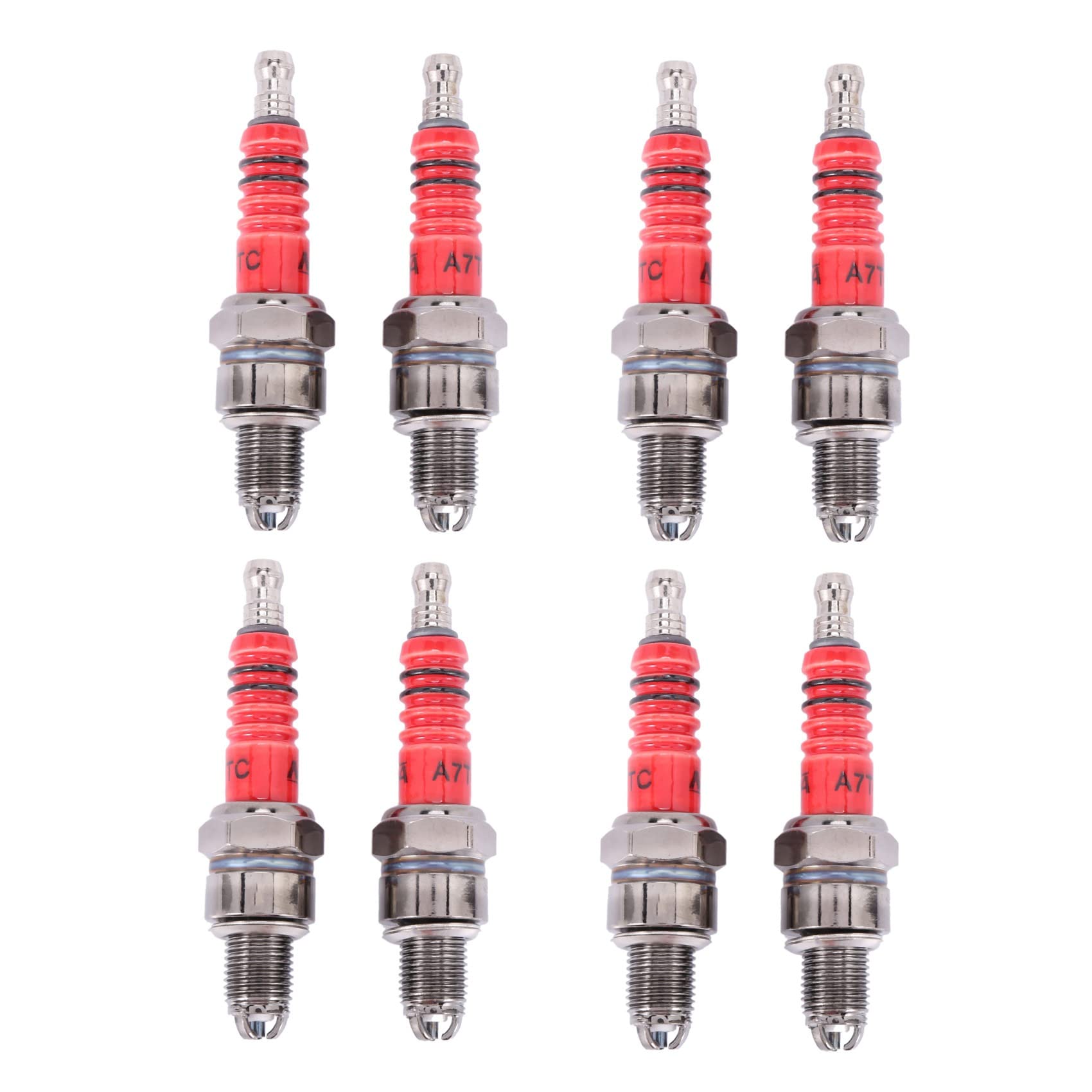Lioggyet 8Er Pack Racing 3 Elektroden Zündkerze A7Tc für 50Ccm 110Ccm 125Ccm 150Ccm Atv Roller Dirt Bike Go Kart Lioggyet 8Er Pack Racing 3 Elektroden Zündkerze A7Tc für 50Ccm 110Ccm 125Ccm 150Ccm Atv Roller Dirt Bike Go Kart von Lioggyet