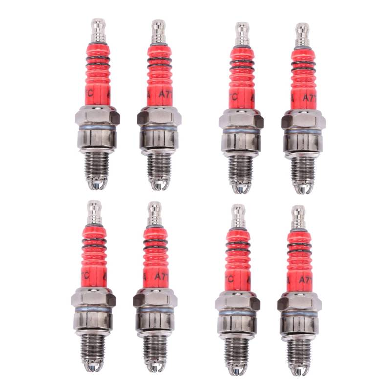Lioggyet 8Er Pack Racing 3 Elektroden Zündkerze A7Tc für 50Ccm 110Ccm 125Ccm 150Ccm Atv Roller Dirt Bike Go Kart von Lioggyet
