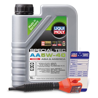 Liqui Moly 1 L Special Tec AA 5W-40 Diesel + Ölwechsel-Anhänger + Einfülltri [Hersteller-Nr. 21330] von Liqui Moly