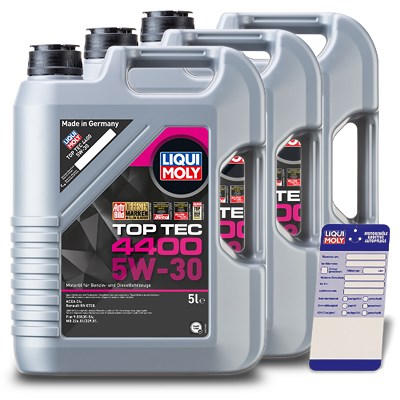 Liqui Moly 15 L Top Tec 4400 5W-30 + Ölwechsel-Anhänger [Hersteller-Nr. 3751] von Liqui Moly