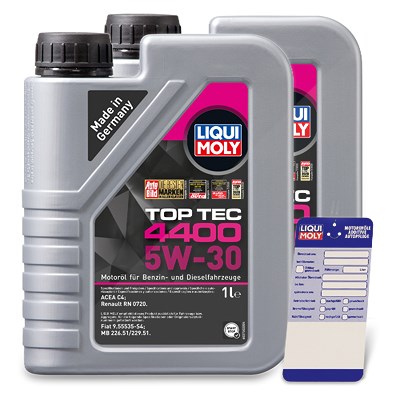 Liqui Moly 2x 1 L Top Tec 4400 5W-30 + Ölwechsel-Anhänger [Hersteller-Nr. 3750] von Liqui Moly