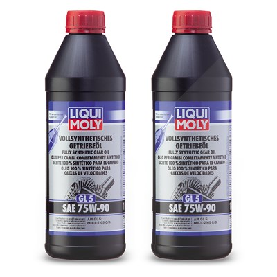 Liqui Moly 2x 1 L Vollsynthetisches Getriebeöl (GL5) SAE 75W-90 [Hersteller-Nr. 1414] von Liqui Moly