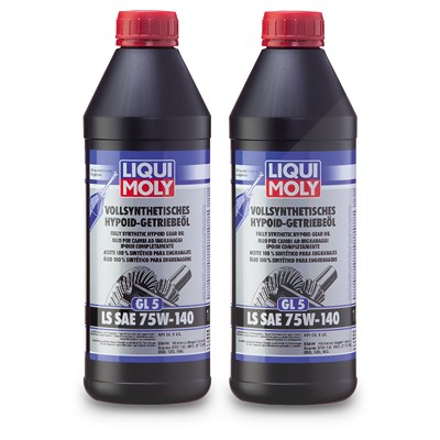 Liqui Moly 2x 1 L Vollsynthetisches Hypoid-Getriebeöl (GL5) LS SAE 75W-140 [Hersteller-Nr. 4421] von Liqui Moly