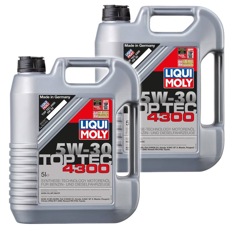 2x 5 L = 10 LITER LIQUI MOLY TOP TEC 4300 5W-30 MOTOR-ÖL MOTOREN-ÖL 31770742 von Liqui Moly