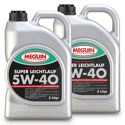 Meguin 2x 5 L megol Motorenöl Super Leichtlauf SAE 5W-40 vollsynthetisch [Hersteller-Nr. 4809] von Meguin