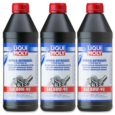 Liqui Moly 3x 1 L Hypoid-Getriebeöl (GL5) SAE 80W-90 [Hersteller-Nr. 4406] von Liqui Moly