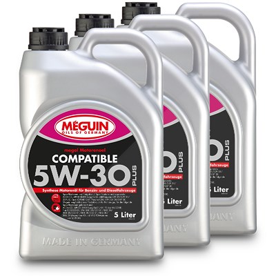 Meguin 3x 5 L megol Motorenöl Compatible SAE 5W-30 Plus [Hersteller-Nr. 6562] von Meguin