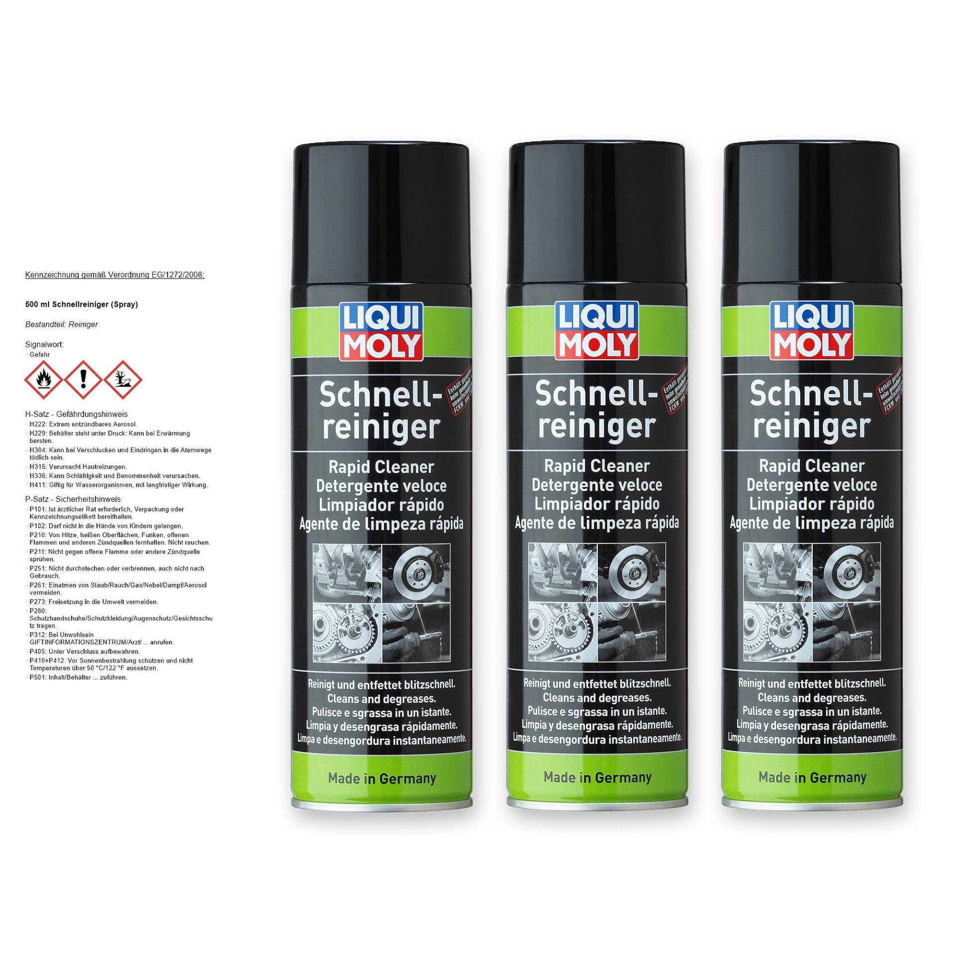 3X LIQUI Moly 3318 Schnell-Reiniger Spray BremsenReiniger 500ml von AUTDER