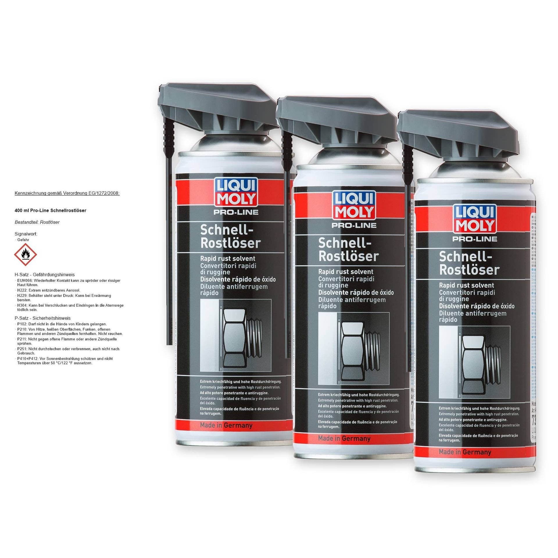 3x LIQUI MOLY 7390 Pro-Line Schnell-Rostlöser Spray Rust Remover 400ml 3x LIQUI MOLY 7390 Pro-Line Schnell-Rostlöser Spray Rust Remover 400ml von Liqui Moly