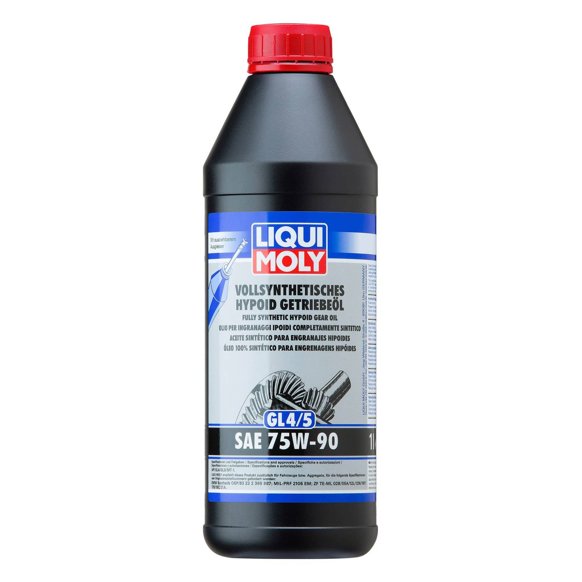 LIQUI MOLY Vollsynthetisches Hypoid Getriebeöl (GL4/5) 75W-90 | 1 L | Getriebeöl | Hydrauliköl | Art.-Nr.: 1024 von Liqui Moly