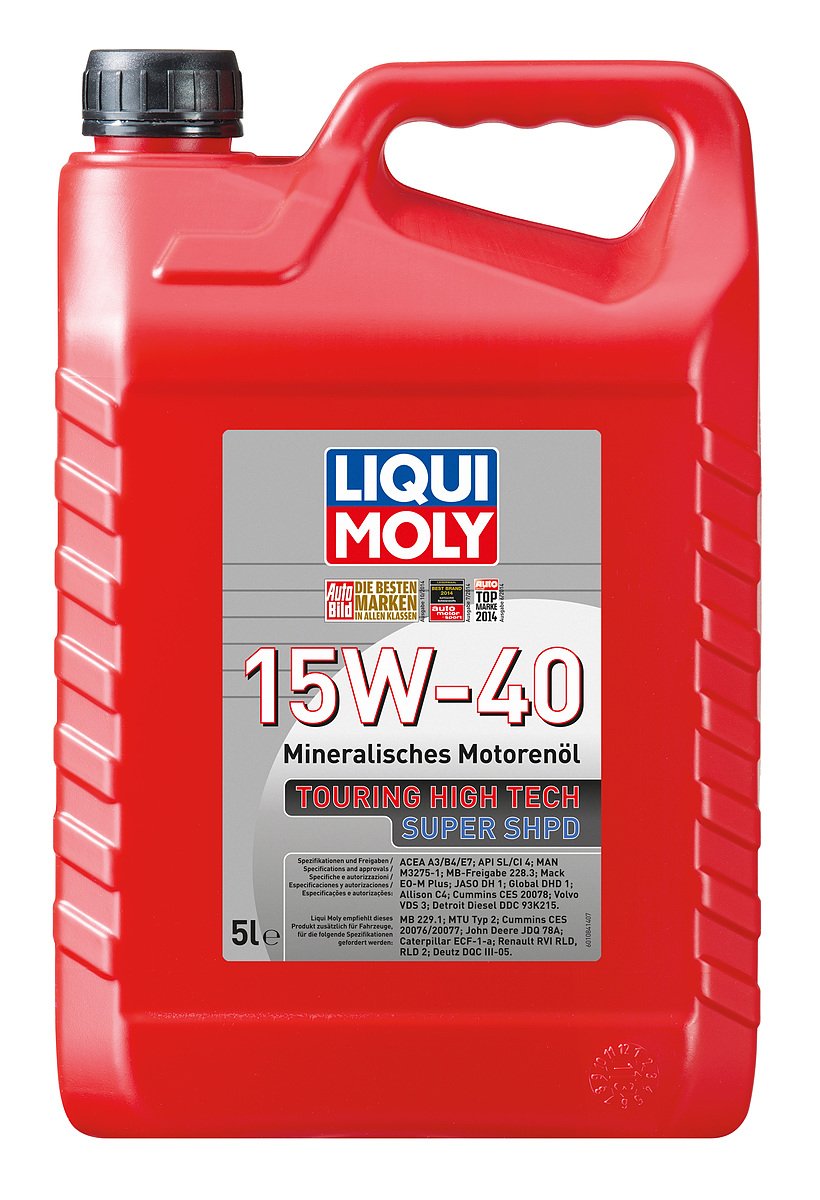 LIQUI MOLY Touring High Tech Super SHPD 15W-40 | 5 L | mineralisches Motoröl | Art.-Nr.: 1084, farblos LIQUI MOLY Touring High Tech Super SHPD 15W-40 | 5 L | mineralisches Motoröl | Art.-Nr.: 1084, farblos von Liqui Moly