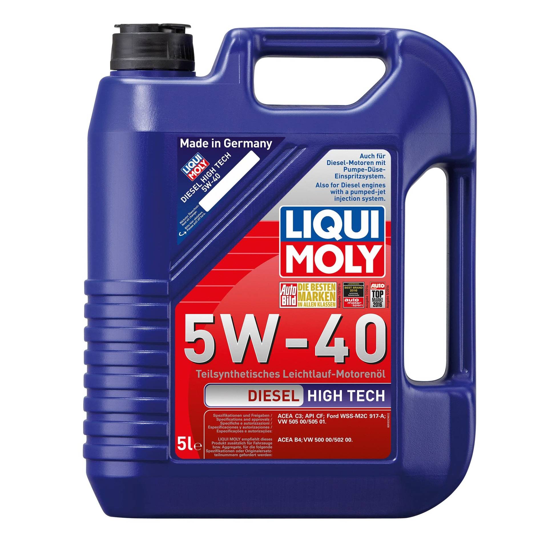 LIQUI MOLY Diesel High Tech 5W-40 | 5 L | Synthesetechnologie Motoröl | Art.-Nr.: 1332 von Liqui Moly
