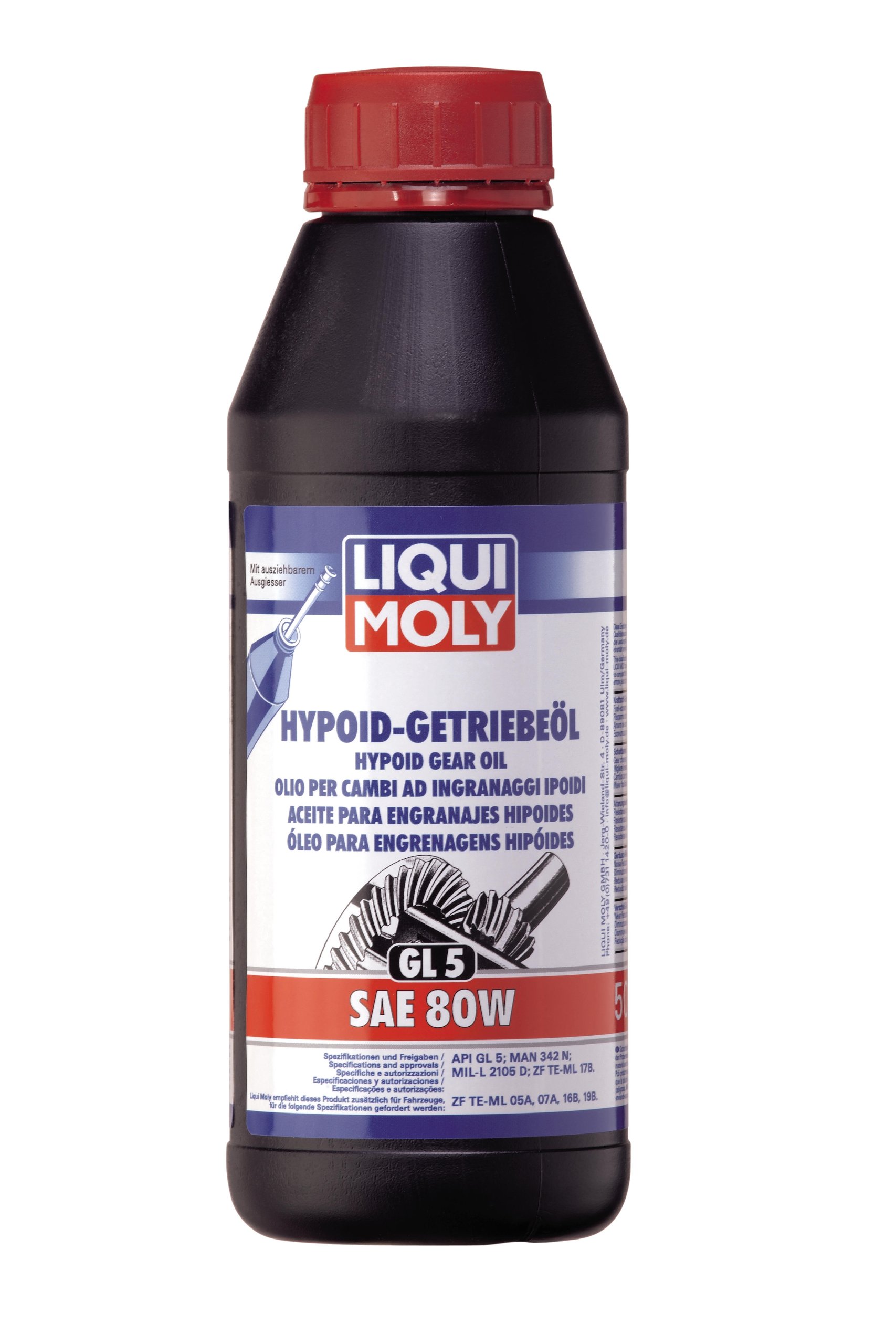LIQUI MOLY Hypoid-Getriebeöl (GL5) SAE 80W | 500 ml | Getriebeöl | Hydrauliköl | Art.-Nr.: 1402 von Liqui Moly