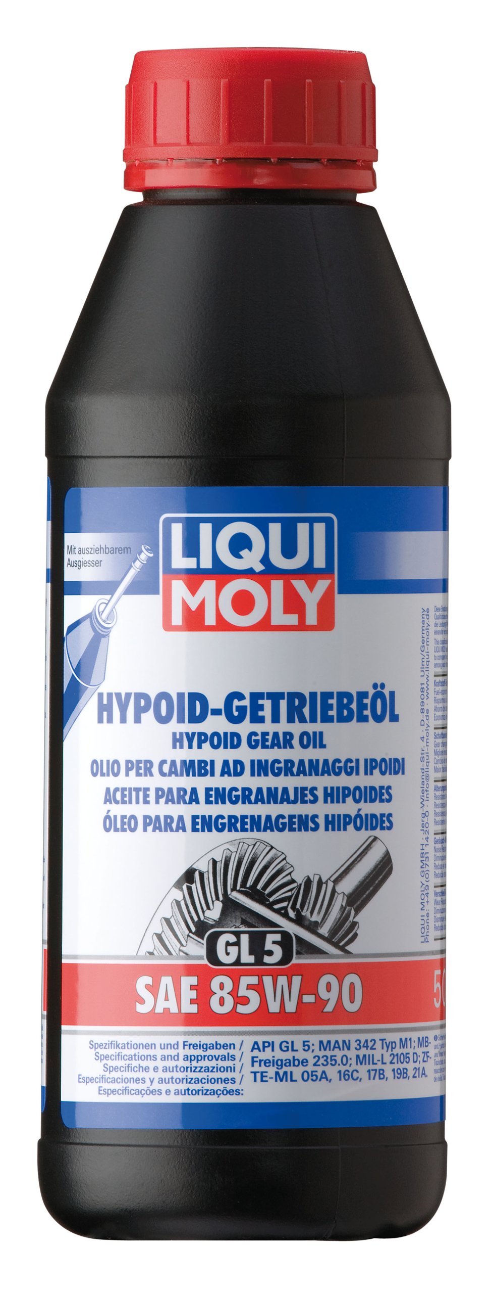 LIQUI MOLY Hypoid-Getriebeöl (GL5) SAE 85W-90 | 500 ml | Getriebeöl | Hydrauliköl | Art.-Nr.: 1404 von Liqui Moly