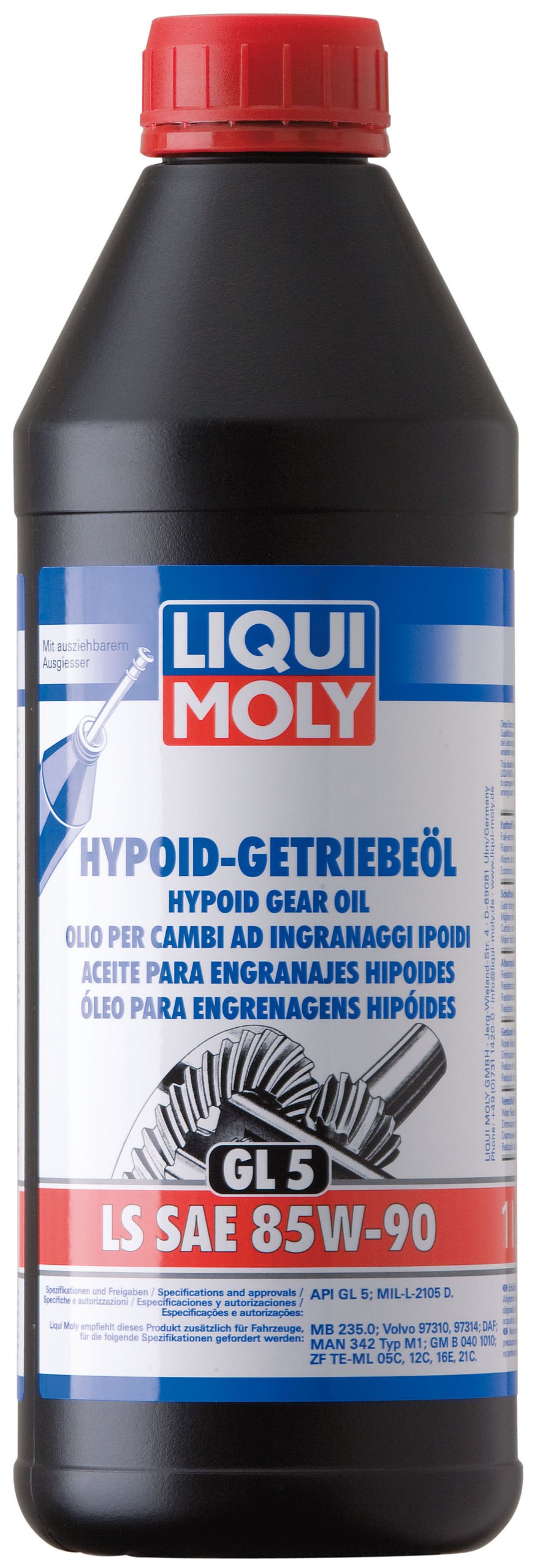 Liqui Moly P000221 1410 Hypoid-Getriebeöl (GL5) LS SAE 85W-90 1 l, farblos von Liqui Moly
