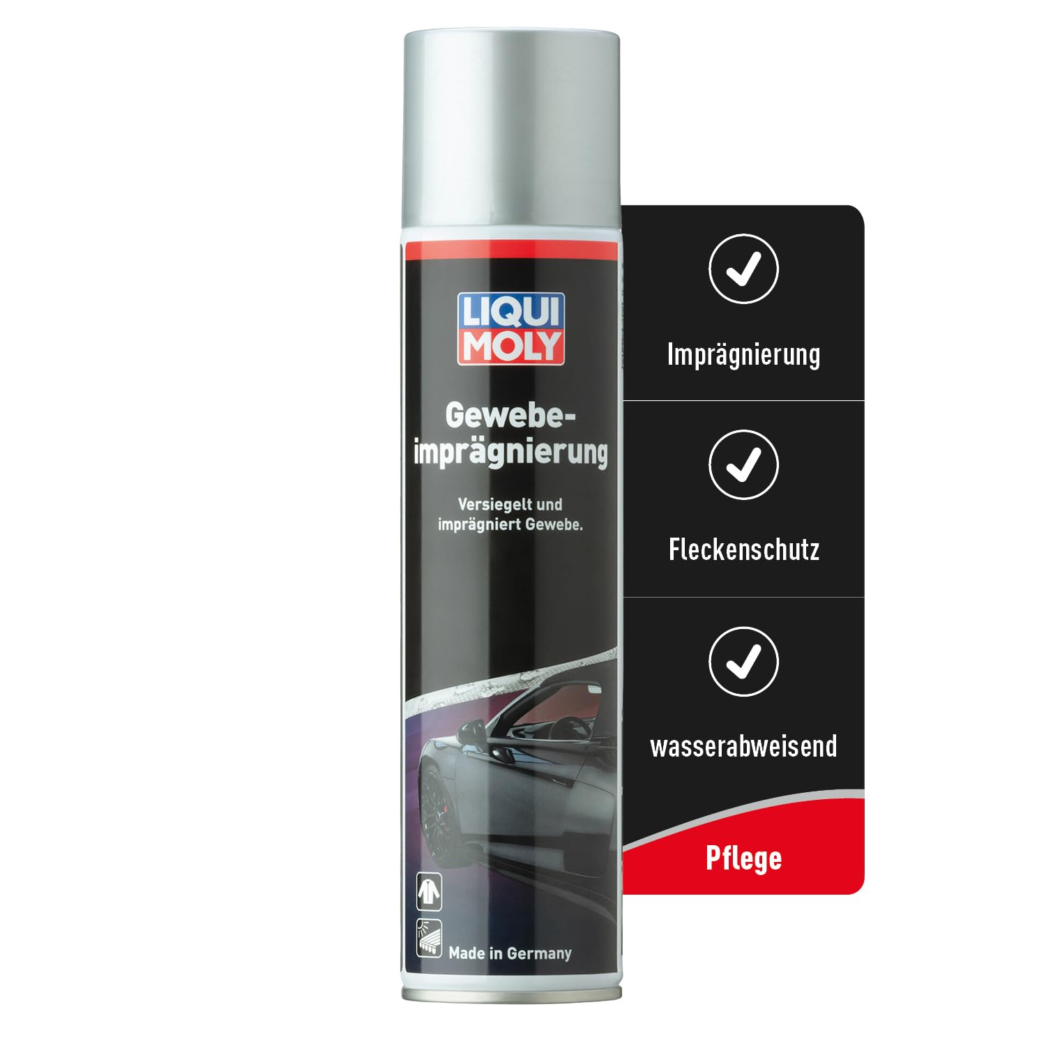 LIQUI MOLY Imprägnierspray "Gewebeimprägnierung" Art.-Nr.: 1594 I 400 ml Pflegespray zur Imprägnierung von Cabrio-Verdeck, Zelt & Markise I Versiegelt und imprägniert Gewebe I Nässe- & Fleckenschutz LIQUI MOLY Imprägnierspray "Gewebeimprägnierung" Art.-Nr.: 1594 I 400 ml Pflegespray zur Imprägnierung von Cabrio-Verdeck, Zelt & Markise I Versiegelt und imprägniert Gewebe I Nässe- & Fleckenschutz von Liqui Moly