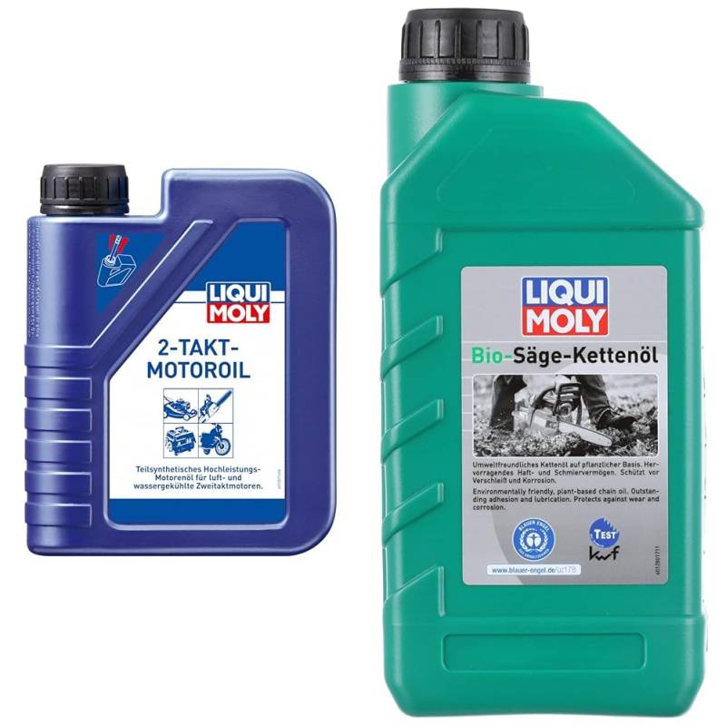 LIQUI MOLY 2-Takt-Motoroil | 1 L | 2-Takt-Öl | Art.-Nr.: 1052, SAE 0 & Bio Sägekettenöl | 1 L | Gartengeräte-Öl | Art.-Nr.: 1280 von Liqui Moly
