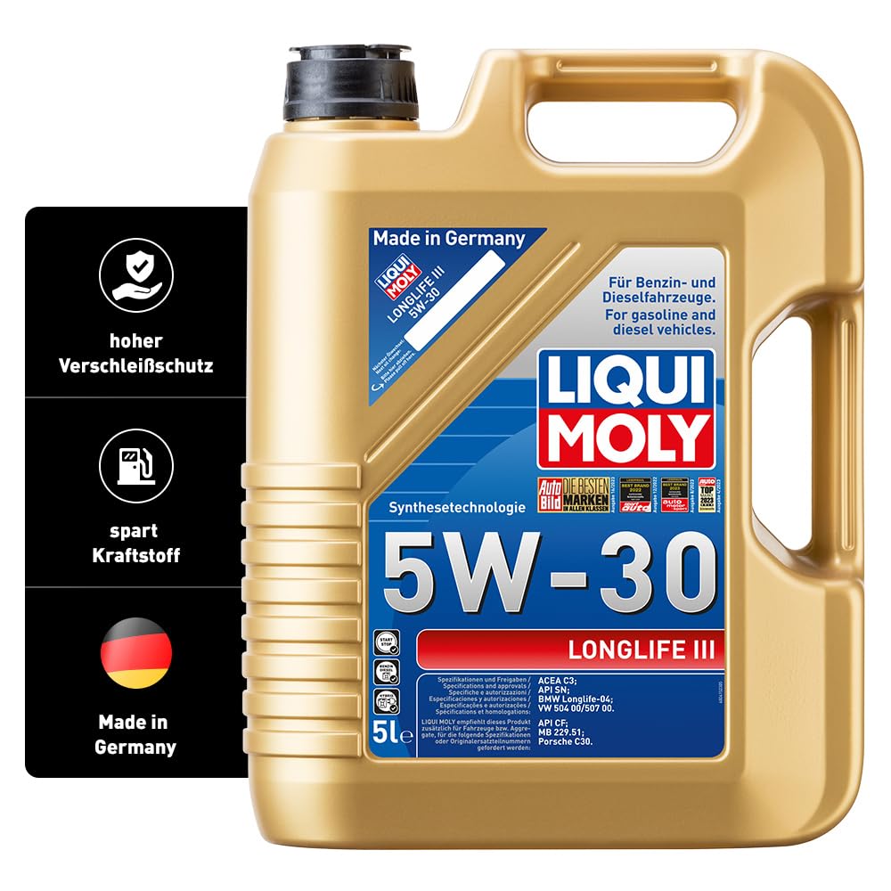 LIQUI MOLY Longlife III 5W-30 | 5 L | Synthesetechnologie Motoröl | Art.-Nr.: 20647 von Liqui Moly