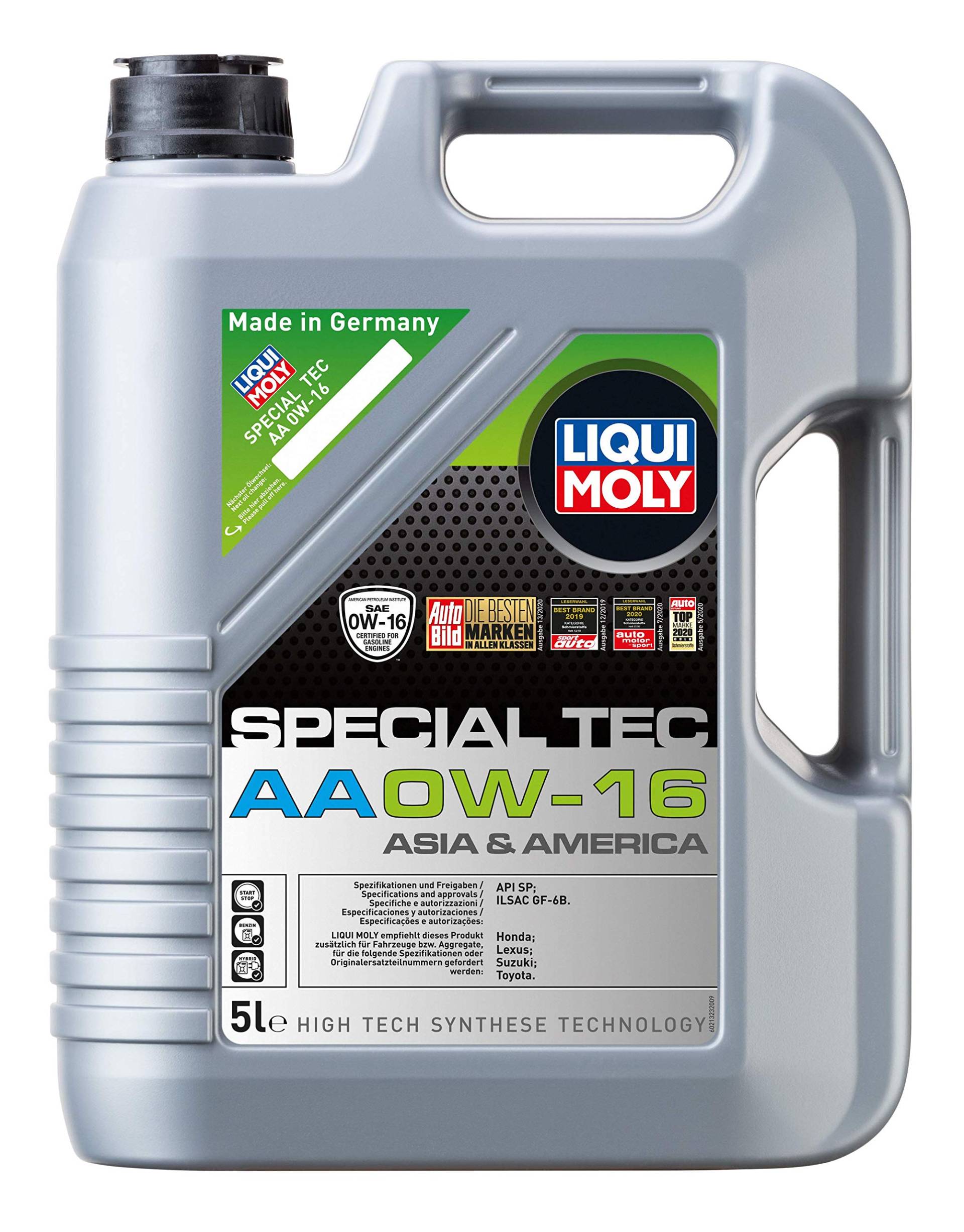 LIQUI MOLY Special Tec AA 0W-16 | 5 L | Synthesetechnologie Motoröl | Art.-Nr.: 21323 von Liqui Moly