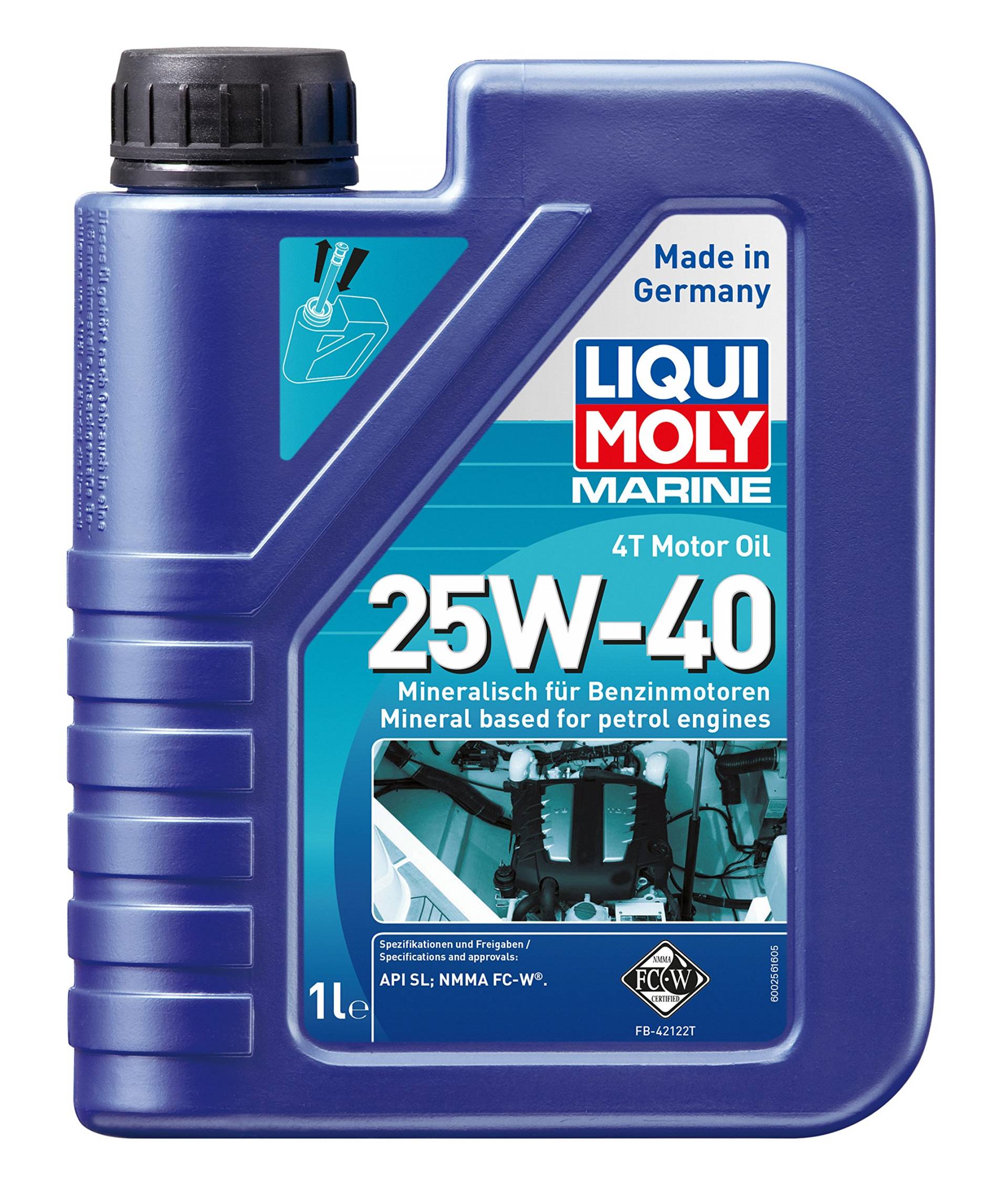 LIQUI MOLY Marine 4T Motor Oil 25W-40 | 1 L | Boot mineralisches Motoröl | Art.-Nr.: 25026 von Liqui Moly