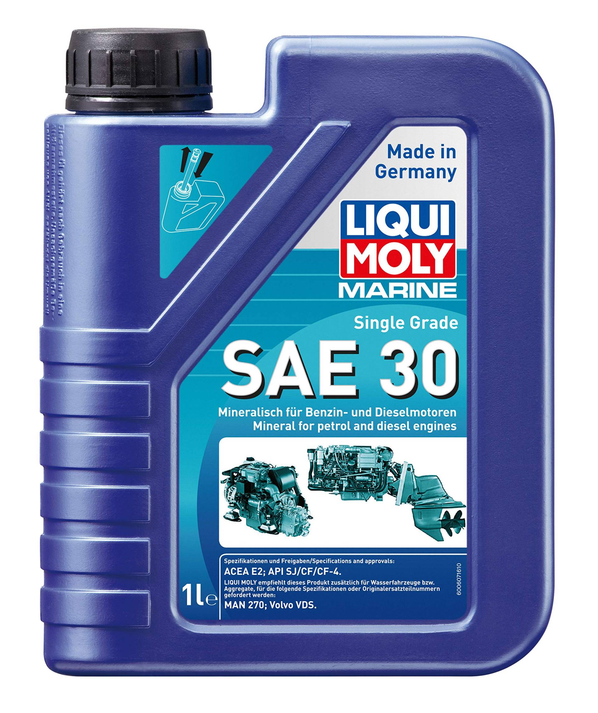 LIQUI MOLY Marine Single Grade SAE 30 | 1 L | Boot mineralisches Motoröl | Art.-Nr.: 25065, farblos LIQUI MOLY Marine Single Grade SAE 30 | 1 L | Boot mineralisches Motoröl | Art.-Nr.: 25065, farblos von Liqui Moly
