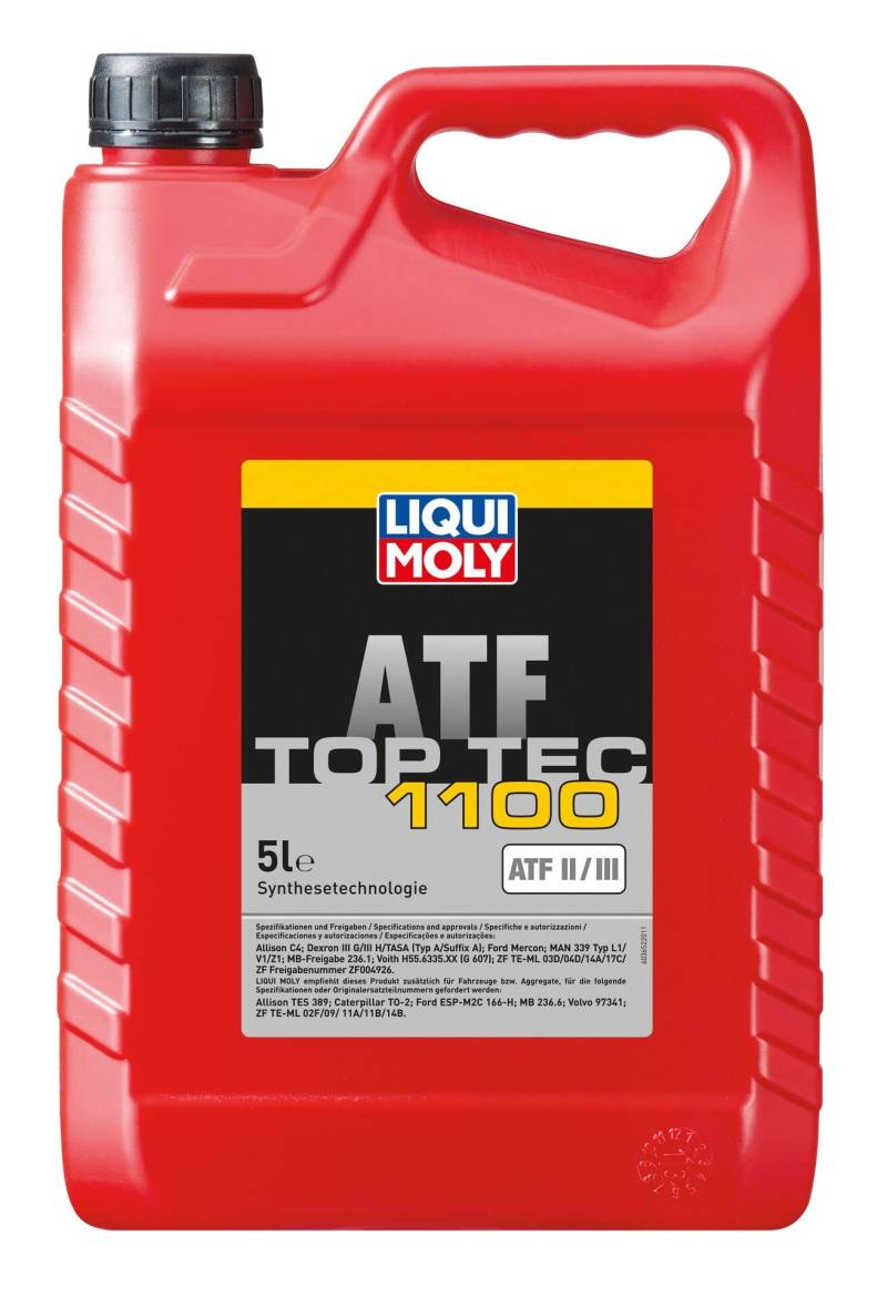 LIQUI MOLY Top Tec ATF 1100 | 5 L | Getriebeöl | Hydrauliköl | Art.-Nr.: 3652, farblos von Liqui Moly