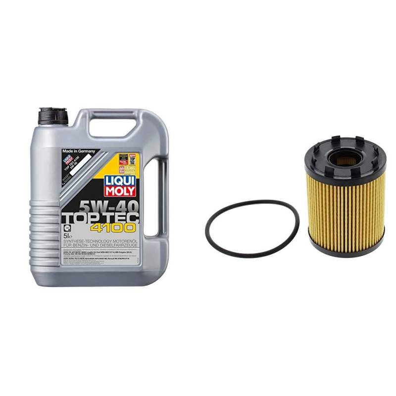 LIQUI MOLY 3701 Top Tec 4100 Motoröl, 5W-40, 5 L & Mapco 64709 Ölfilter von Liqui Moly