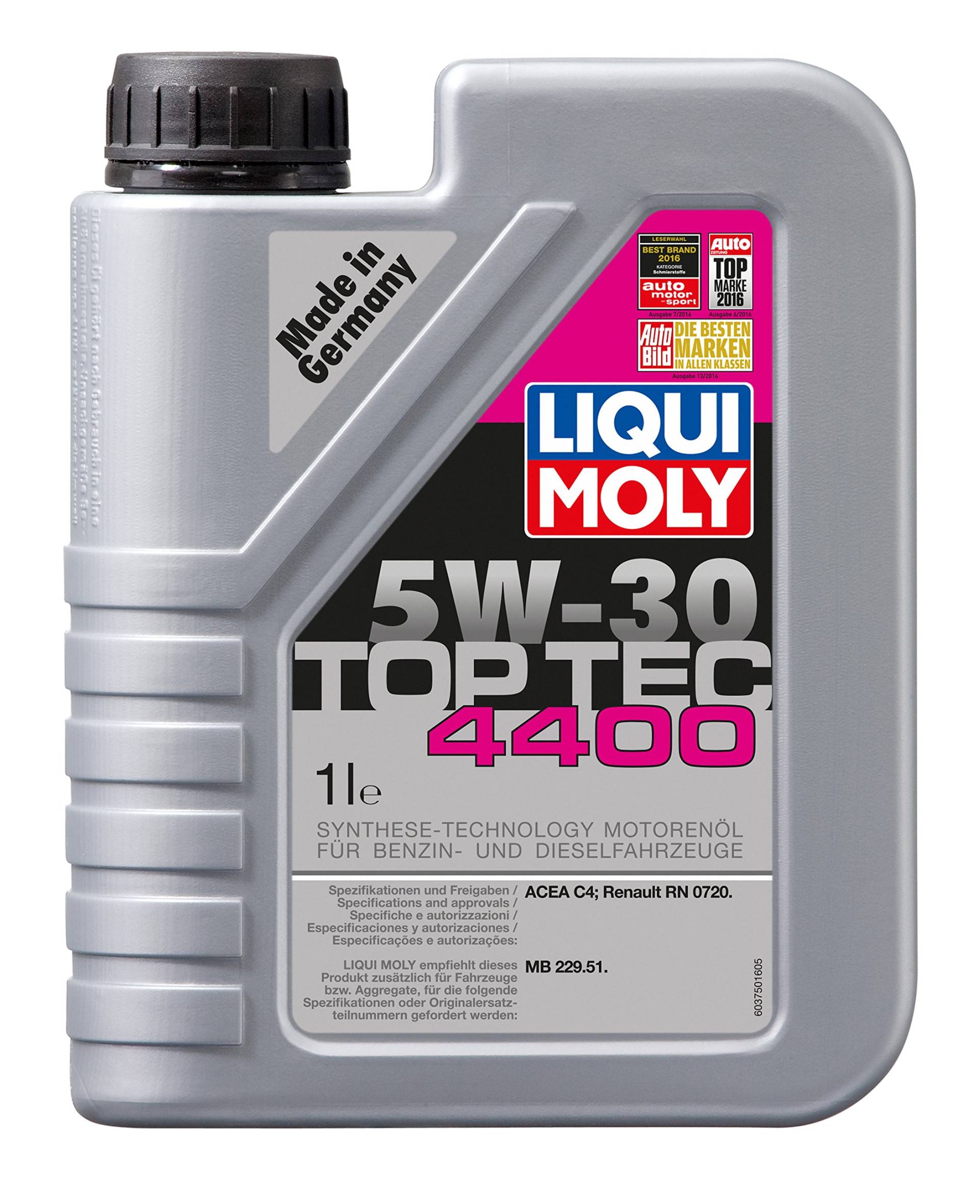 LIQUI MOLY Top Tec 4400 5W-30 | 1 L | Synthesetechnologie Motoröl | Art.-Nr.: 3750 von Liqui Moly