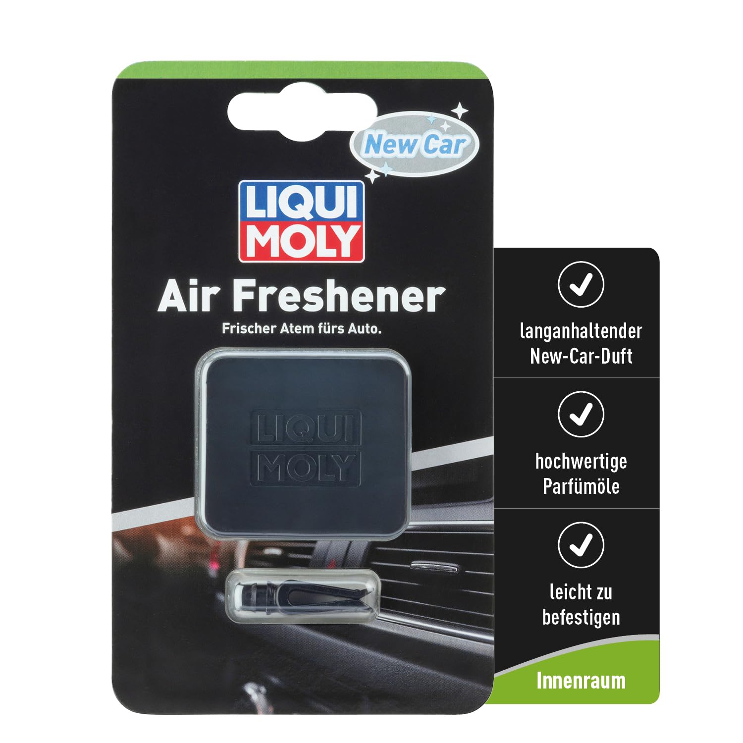 LIQUI MOLY Air Freshener New Car, Art.-Nr. 21831 I 1x Auto Duft Innenraum zur Befestigung am Lüftungsgitter I Lufterfrischer Auto mit hochwertigen Parfümölen und langanhaltendendem Neuwagenduft LIQUI MOLY Air Freshener New Car, Art.-Nr. 21831 I 1x Auto Duft Innenraum zur Befestigung am Lüftungsgitter I Lufterfrischer Auto mit hochwertigen Parfümölen und langanhaltendendem Neuwagenduft von Liqui Moly