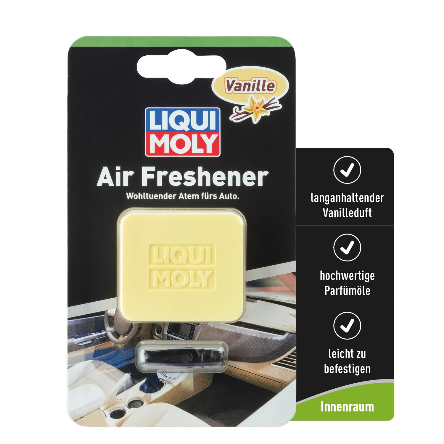 LIQUI MOLY Air Freshener Vanille, Art.-Nr. 21830 I 1x Auto Duft Innenraum zur Befestigung am Lüftungsgitter I Lufterfrischer Auto mit hochwertigen Parfümölen und langanhaltendendem Vanille-Duft LIQUI MOLY Air Freshener Vanille, Art.-Nr. 21830 I 1x Auto Duft Innenraum zur Befestigung am Lüftungsgitter I Lufterfrischer Auto mit hochwertigen Parfümölen und langanhaltendendem Vanille-Duft von Liqui Moly