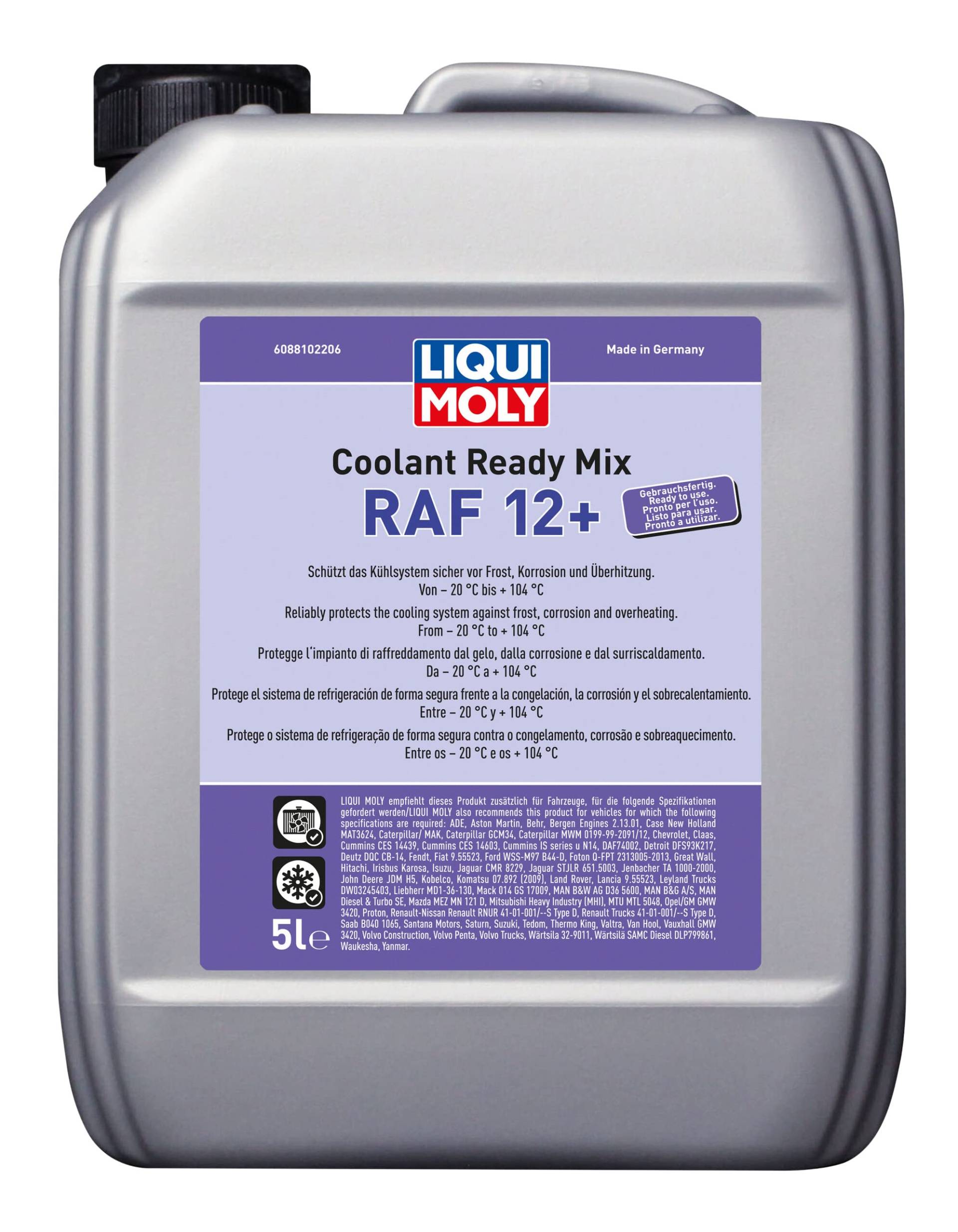 LIQUI MOLY Coolant Ready Mix RAF12+ | 5 L | Winterprodukt | Kühlerschutz | Art.-Nr.: 8810 von Liqui Moly