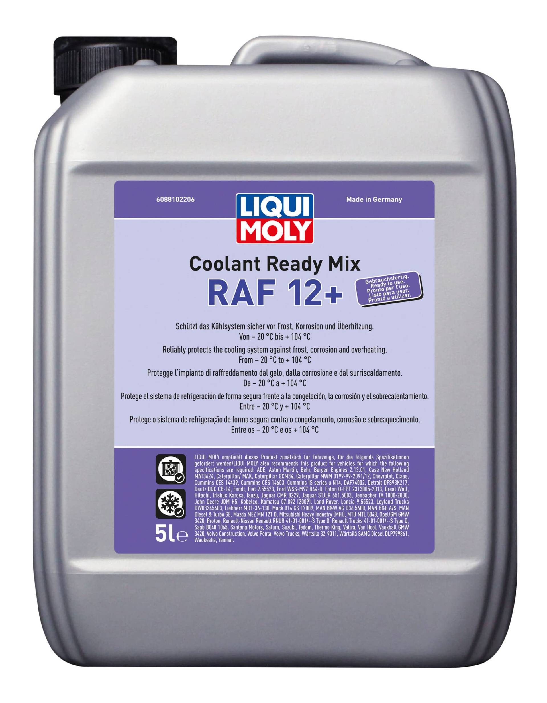 LIQUI MOLY Coolant Ready Mix RAF12+ | 5 L | Winterprodukt | Kühlerschutz | Art.-Nr.: 8810, farblos LIQUI MOLY Coolant Ready Mix RAF12+ | 5 L | Winterprodukt | Kühlerschutz | Art.-Nr.: 8810, farblos von Liqui Moly